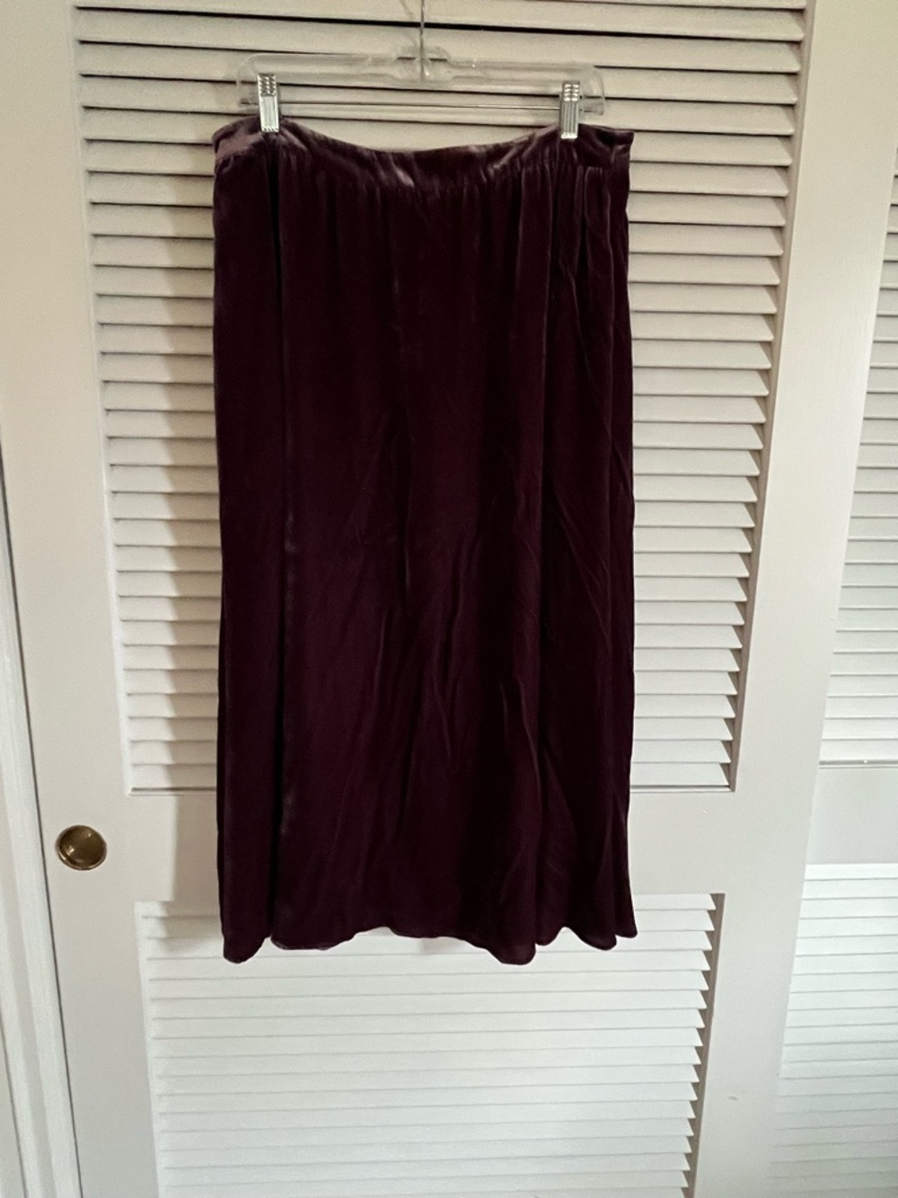 Garnet Hill • Silk Plum Velvet Maxi Skirt - Picture 3 of 8